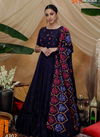 Navy Blue Colour Latest Heavy Fancy Designer Festive Wear Silk Multi Thread With Sequenes Embroidery Work Gown Collection 4302